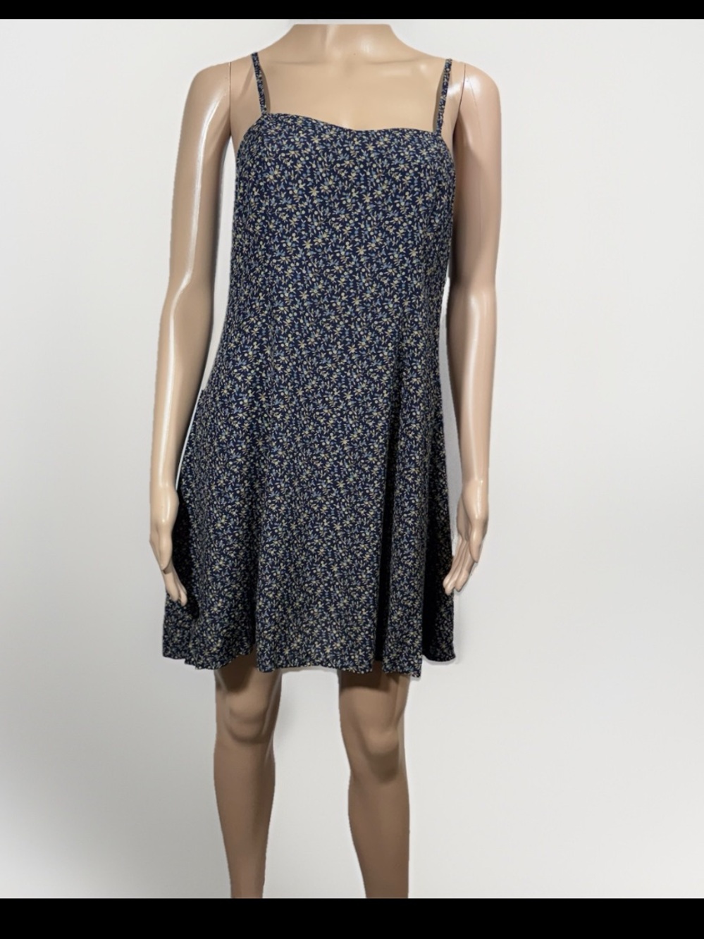 Vintage Laura Ashley 90s Dark Ditsy Floral Mini Dress 8 Cottagecore Sleeveless